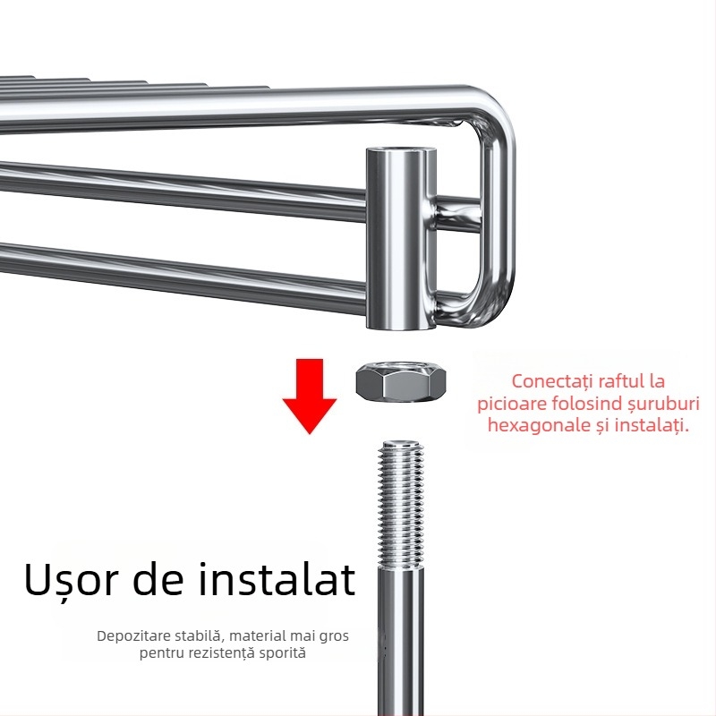 Raft din oțel inoxidabil pentru bucătărie, pentru microunde și cuptor, suport pe blat pentru gătitor de orez