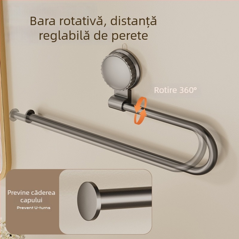 Suport aspirator de bucătărie pentru hârtie de bucătărie, folie și prosoape – montaj fără găuri, agățat în dulap