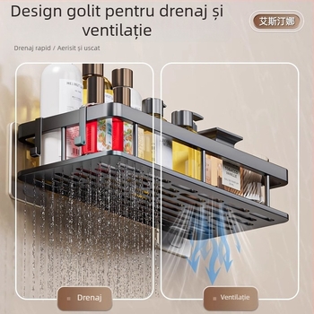 Raft de depozitare pentru baie montat pe perete, fără găuri - spațiu de depozitare multifuncțional pentru toaletă și chiuvetă