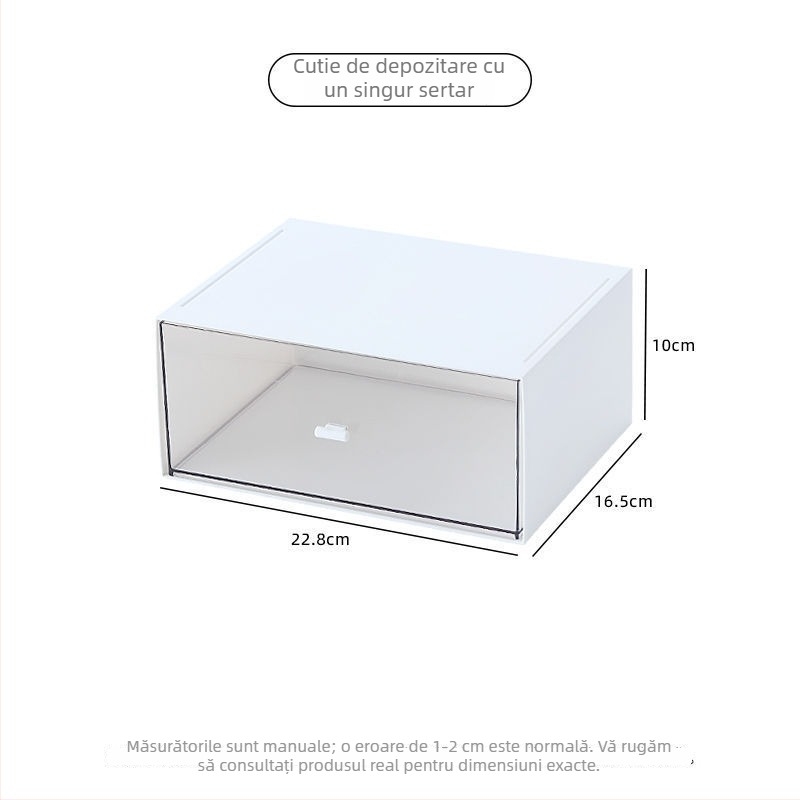 Organizator de birou din acrilic transparent, cu sertare, compartimente multiple, trei niveluri, capacitate mare