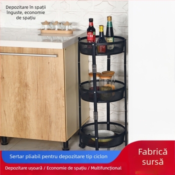 Raft de bucătărie pliabil pentru depozitare, cu mai multe etaje, mobil pentru fructe, legume și gustări