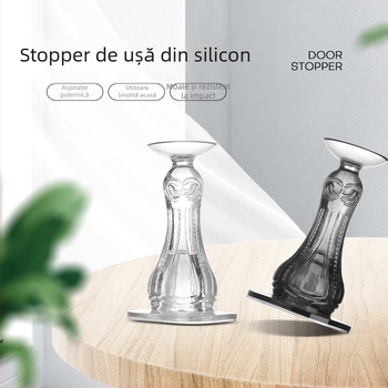 Stopper de ușă din plastic pentru baie și toaletă, silențios, montat pe perete, fără găuri, fără cui