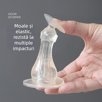 Stopper de ușă din plastic pentru baie și toaletă, silențios, montat pe perete, fără găuri, fără cui