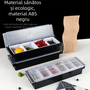 Cutie din plastic pentru condimente, compartimente pentru fructe și accesorii de bar pentru cocktail