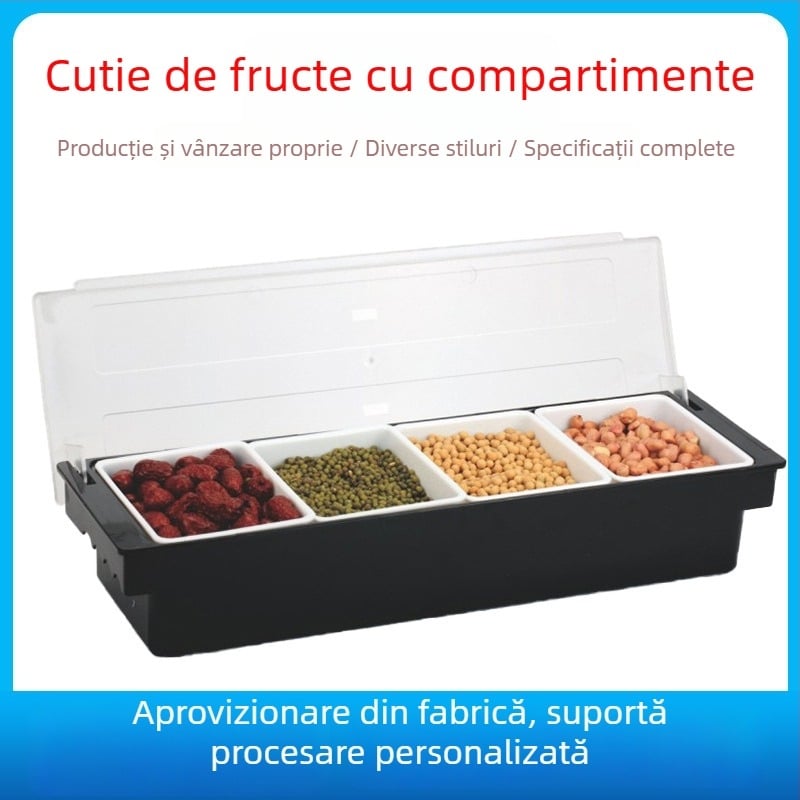 Cutie din plastic pentru condimente, compartimente pentru fructe și accesorii de bar pentru cocktail