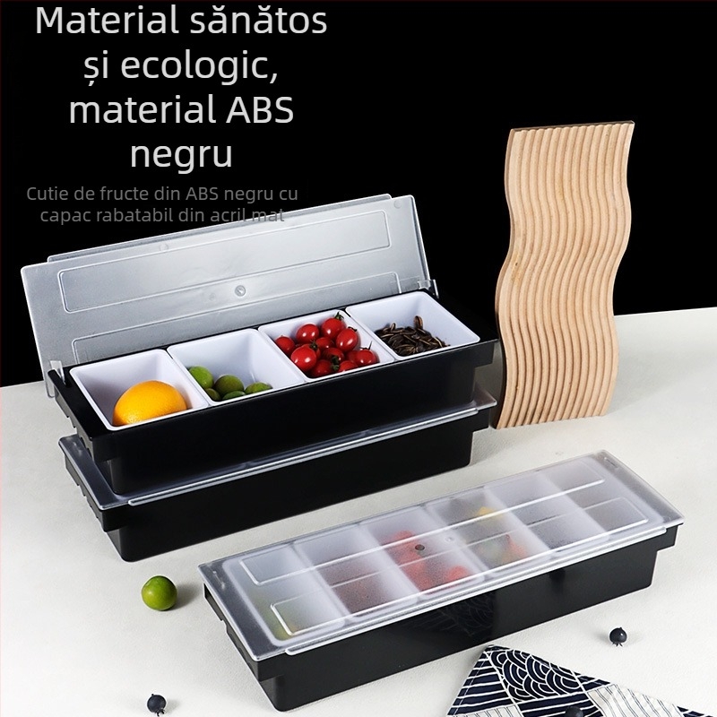 Cutie din plastic pentru condimente, compartimente pentru fructe și accesorii de bar pentru cocktail