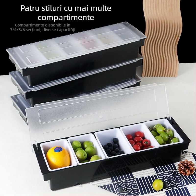 Cutie din plastic pentru condimente, compartimente pentru fructe și accesorii de bar pentru cocktail