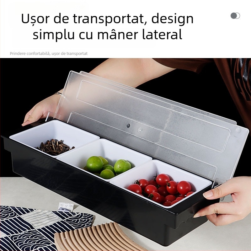 Cutie din plastic pentru condimente, compartimente pentru fructe și accesorii de bar pentru cocktail