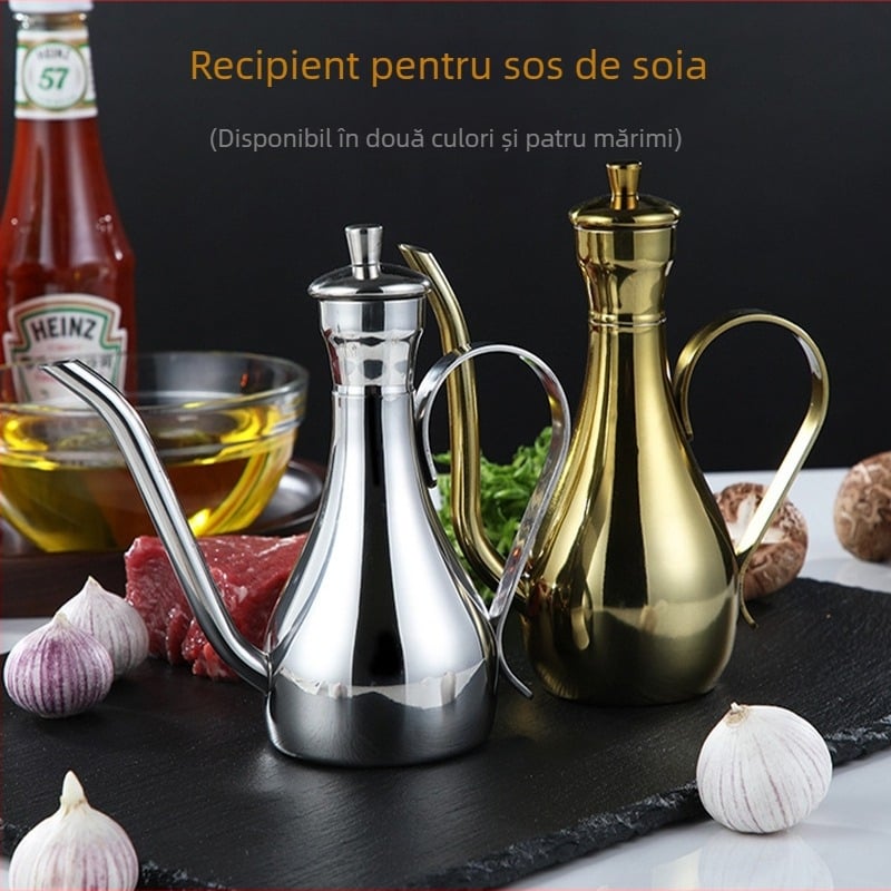 Recipient din oțel inoxidabil 304 pentru ulei, sos și oțet; mic pentru mesele hotelurilor și restaurantelor