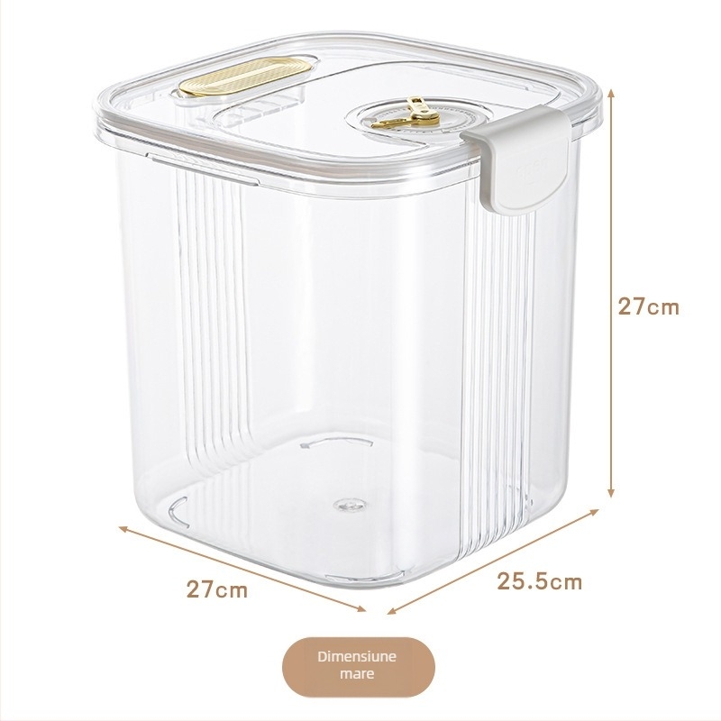 Recipient etanș pentru depozitarea cerealelor, protecție împotriva insectelor și umezelii, stil japonez pentru orez, capacitate peste 10 L