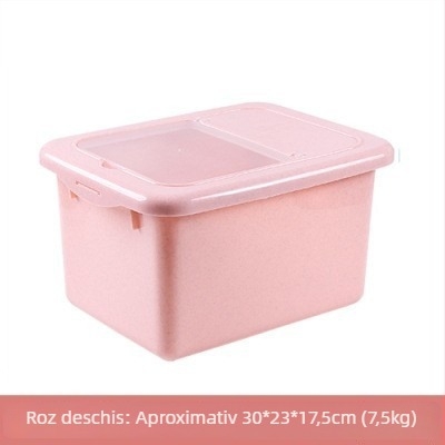 Container din plastic pentru orez, capacitate 10 kg, anti-insecte și umezeală, etanș, pentru făină și hrană pentru animale de companie
