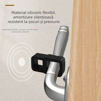 Stopper transparent pentru ușă din TPE, cu tampon pentru mânerul ușii, pernă anti-coliziune, protecție împotriva vântului