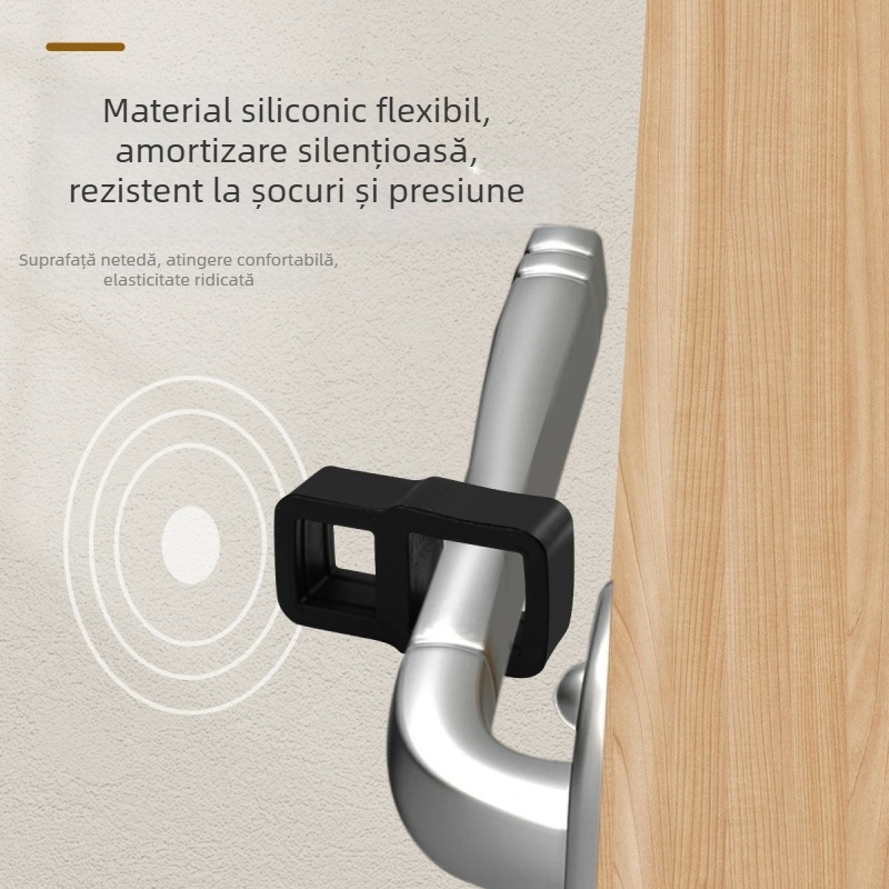 Stopper transparent pentru ușă din TPE, cu tampon pentru mânerul ușii, pernă anti-coliziune, protecție împotriva vântului