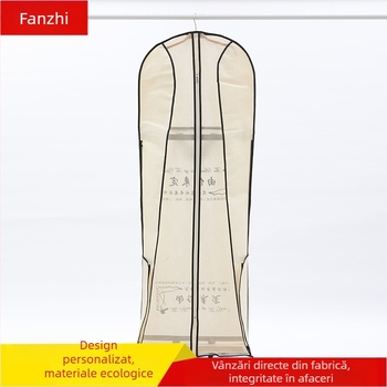 Husă de protecție pentru rochia de mireasă cu trenă, din material nețesut îngroșat, geantă pliabilă de transport cu logo