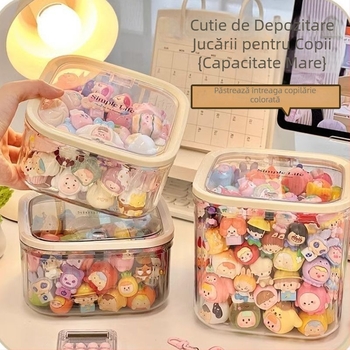 Casetă transparentă din acrilic, cu capacitate mare, pentru mini figurine și cutii misterioase