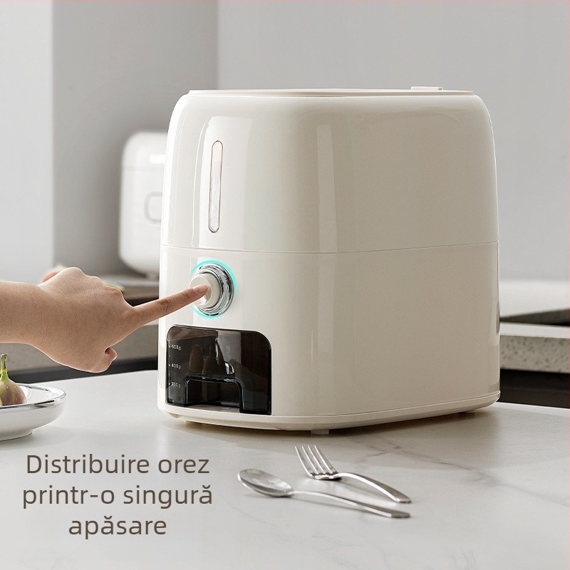Recipient pentru orez cu capac apăsat, 10 kg capacitate, de calitate alimentară, etanș, protecție împotriva prafului și umezelii, recipient mare pentru bucătărie