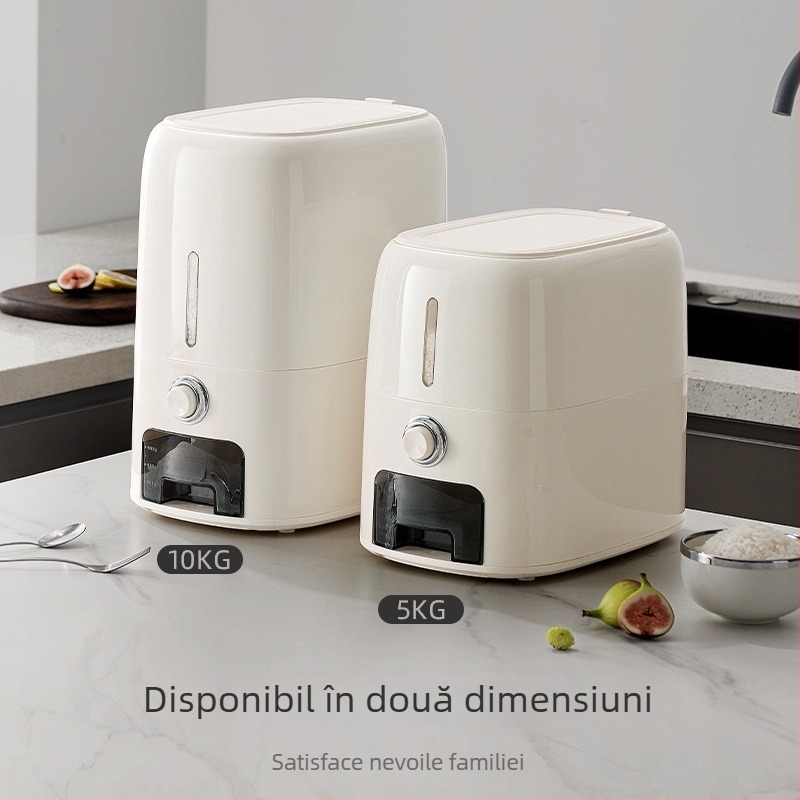 Recipient pentru orez cu capac apăsat, 10 kg capacitate, de calitate alimentară, etanș, protecție împotriva prafului și umezelii, recipient mare pentru bucătărie