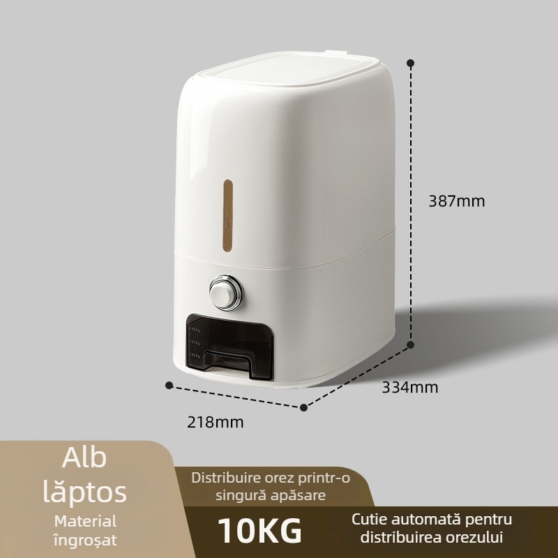 Recipient pentru orez cu capac apăsat, 10 kg capacitate, de calitate alimentară, etanș, protecție împotriva prafului și umezelii, recipient mare pentru bucătărie
