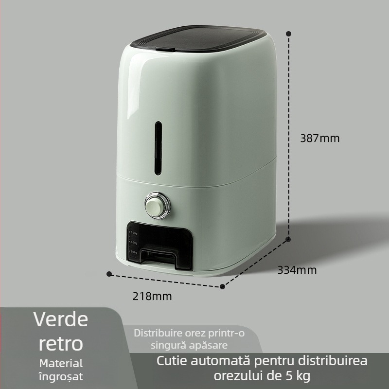 Recipient pentru orez cu capac apăsat, 10 kg capacitate, de calitate alimentară, etanș, protecție împotriva prafului și umezelii, recipient mare pentru bucătărie