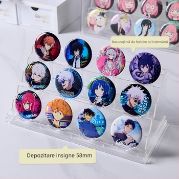 Raft de afișaj în trepte pentru embleme și cutie transparentă din acril, rezistentă la praf, pentru merch de anime