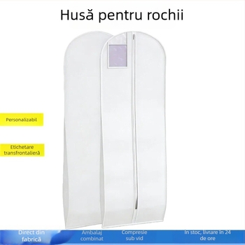 Husă de protecție împotriva prafului pentru haine, pentru uz casnic, paltoane, rochie de mireasă și costum, pliabilă