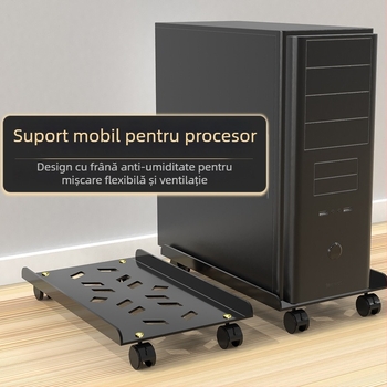 Raft mobil din oțel pentru unitatea PC, cu roți, pentru organizare și depozitare