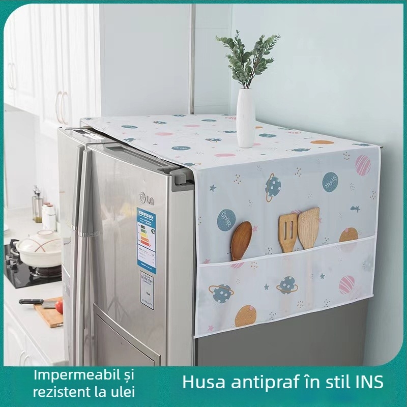 Husă PEVA pentru frigider, protecție împotriva prafului, țesătură impermeabilă pentru depozitare, pentru frigider cu una sau două uși