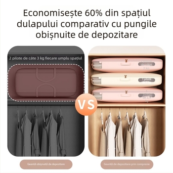 Geantă de depozitare pentru gecile cu puf, capacitate mare, pentru garderobă acasă, haine, articole din bumbac, pilote și cuverturi (geantă de compresie)