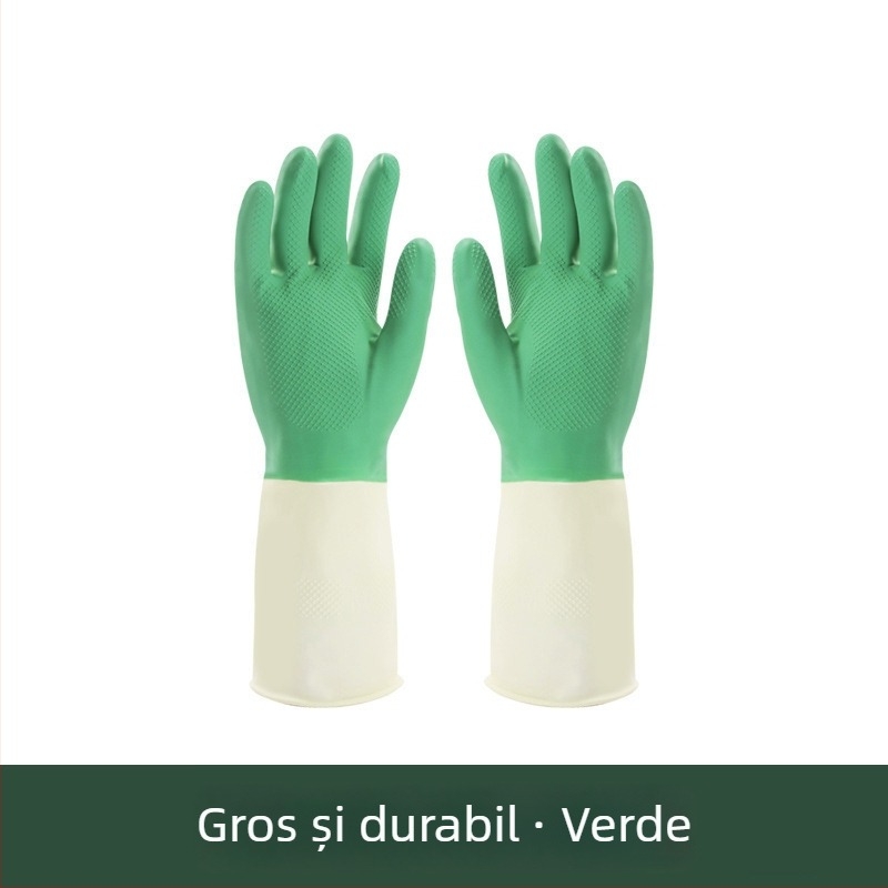 Mănuși de spălat vase din nitril – damă, bucătărie, durabile pentru treburile casnice, iarnă, îngroșate, antiderapante, lungi, impermeabile