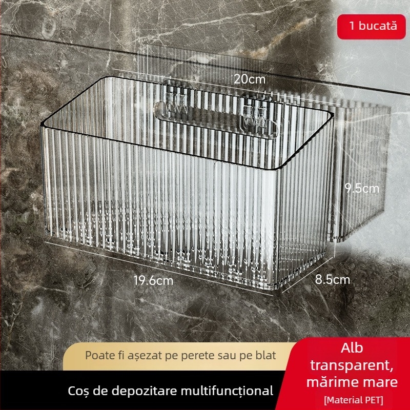 Coș de depozitare din plastic montat pe perete pentru ceapă, usturoi și ghimbir