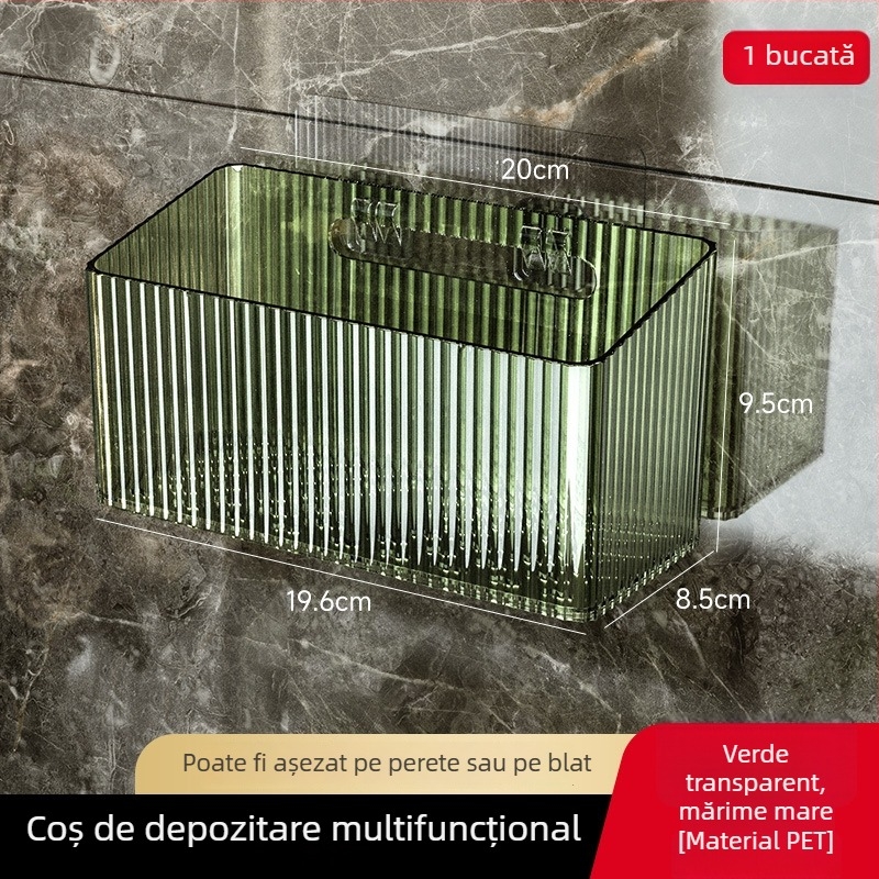 Coș de depozitare din plastic montat pe perete pentru ceapă, usturoi și ghimbir
