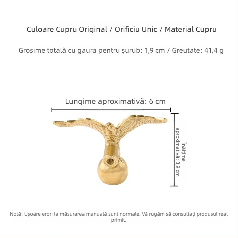 Mâner de ușă din alamă, stil Chinezesc, cu design de vultur zburător, pentru mobilier, dulapuri și sertare