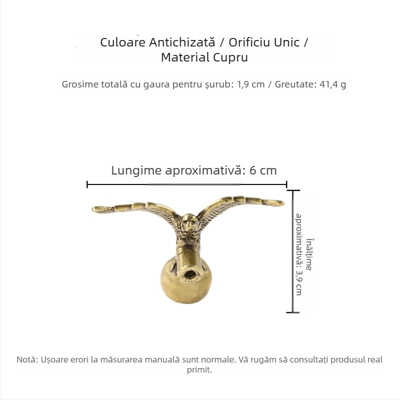 Mâner de ușă din alamă, stil Chinezesc, cu design de vultur zburător, pentru mobilier, dulapuri și sertare