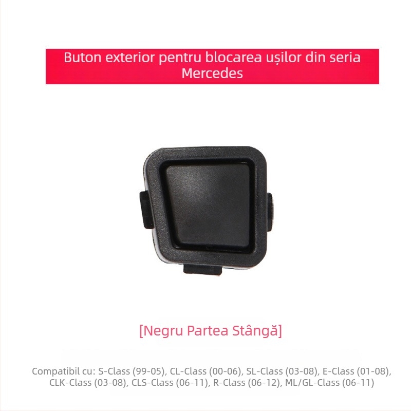Buton pentru mânerul exterior al ușii la Mercedes‑Benz R‑Class W251 și M‑Class W; buton de încuietor al ușii pentru E‑Class W211 și S‑Class W220