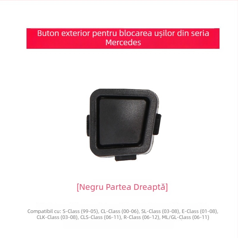 Buton pentru mânerul exterior al ușii la Mercedes‑Benz R‑Class W251 și M‑Class W; buton de încuietor al ușii pentru E‑Class W211 și S‑Class W220