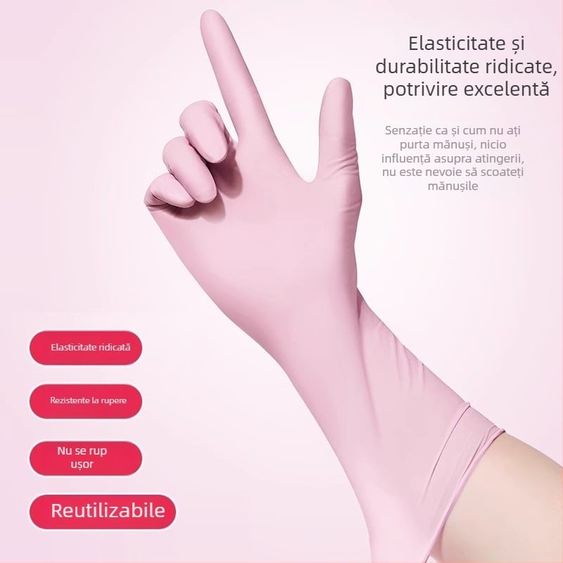 Mănuși din nitril pentru uz casnic, pentru spălat vase, durabile, impermeabile, de unică folosință, de clasă alimentară, cu lungime extinsă