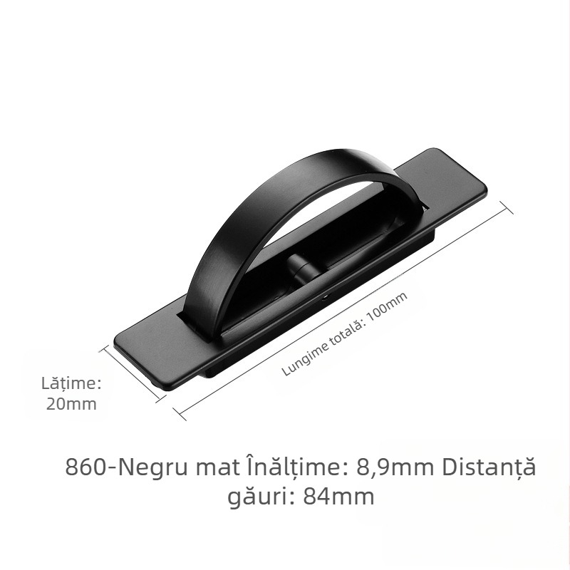 Mâner ascuns pentru sertare și uși de dulap, platformă tatami, mâner rotativ încastrat, design modern minimalist