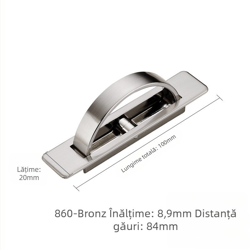 Mâner ascuns pentru sertare și uși de dulap, platformă tatami, mâner rotativ încastrat, design modern minimalist