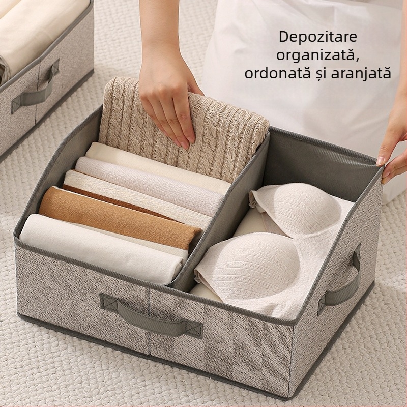 Cutie de depozitare haine, pliabilă, compartimentată pentru lenjerie, mare capacitate, organizator portabil pentru casă