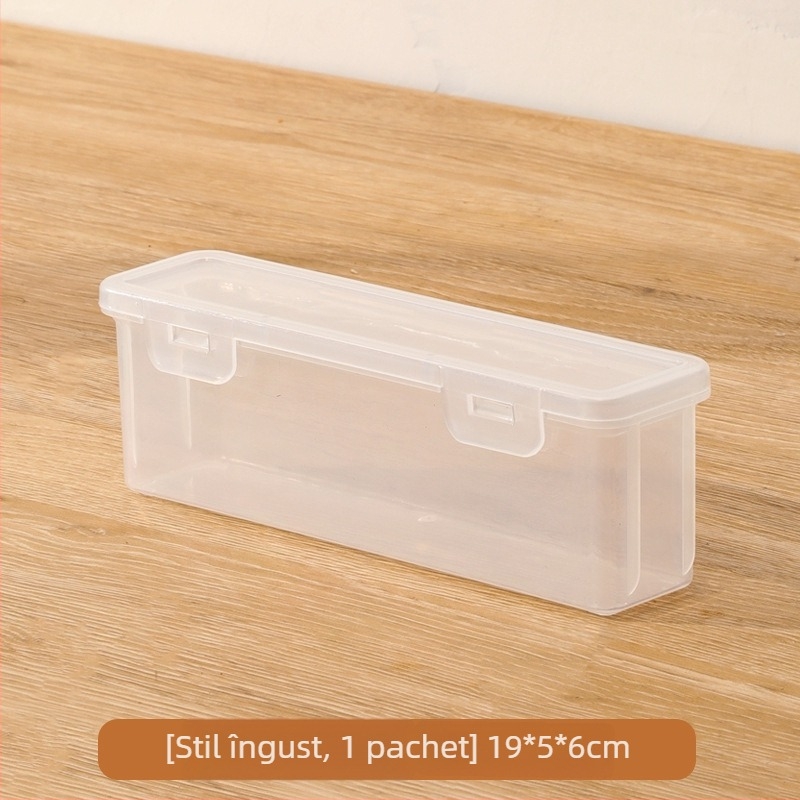 Cutie transparentă din plastic pentru papetărie, capacitate mare, pentru creioane, pixuri și pensule, cutie de depozitare stivabilă
