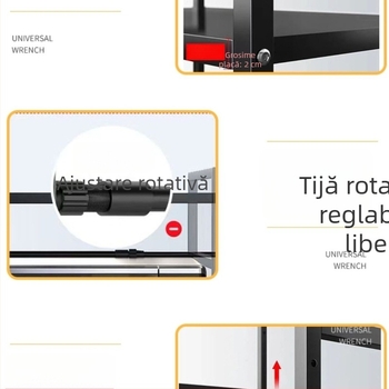 Raft telescopic din oțel carbon pentru frigider auto, suport robust pentru cabina camionului și organizator de depozitare