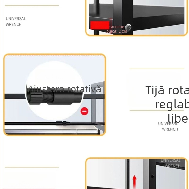 Raft telescopic din oțel carbon pentru frigider auto, suport robust pentru cabina camionului și organizator de depozitare