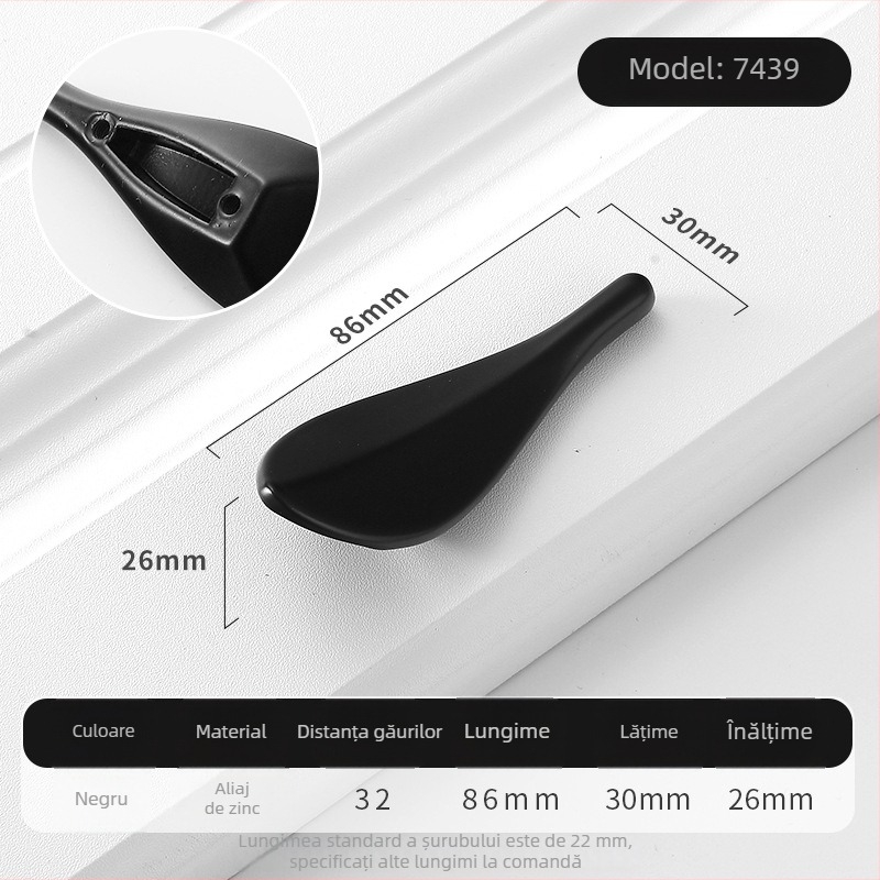 Mâner auriu pentru ușa dulapului în formă de frunză de loquat, stil Nordic minimalist, mâner solid pentru sertare negre