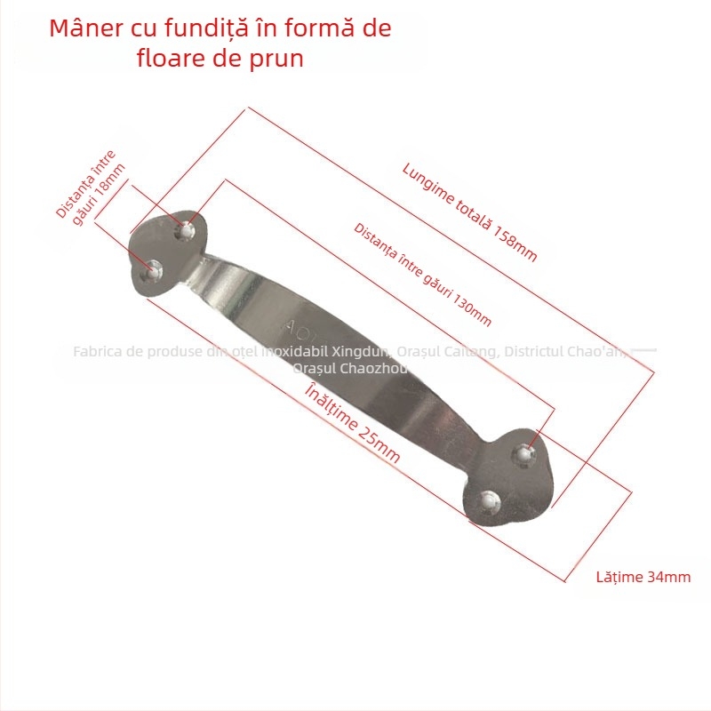 Maner din oțel inoxidabil 201, gros, montare aparentă pentru uși de dulap, sertare, plăci de tăiat și uși din lemn