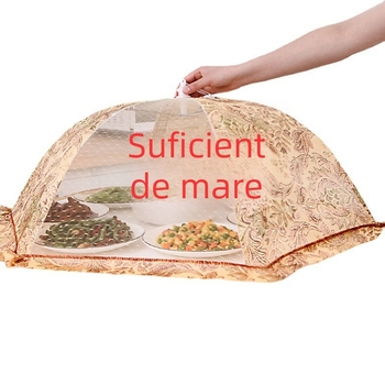 Acoperire din dantelă pentru legume, capac pliabil pentru mâncare, protecție împotriva muștelor și prafului, capac rotund pentru masă de vară
