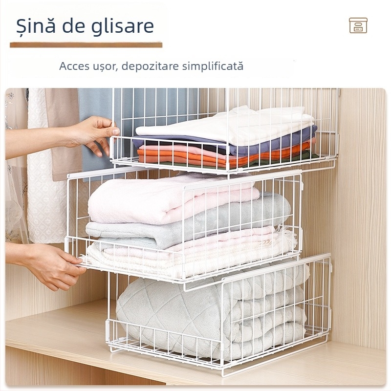 Dulap haine cu compartimente stratificate, sertar și raft de depozitare încorporat