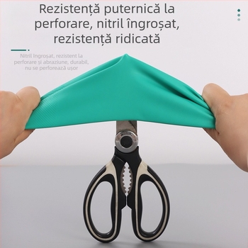 Siweian mănuși din nitril verzi, rezistente la ulei și la substanțe chimice (acizi/baze), căptușite cu velur, rezistente la abraziune și perforare
