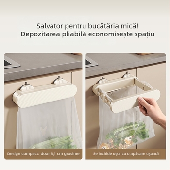 Medi Suport de perete cu ventuză pentru sacoșe de gunoi, bucătărie și baie