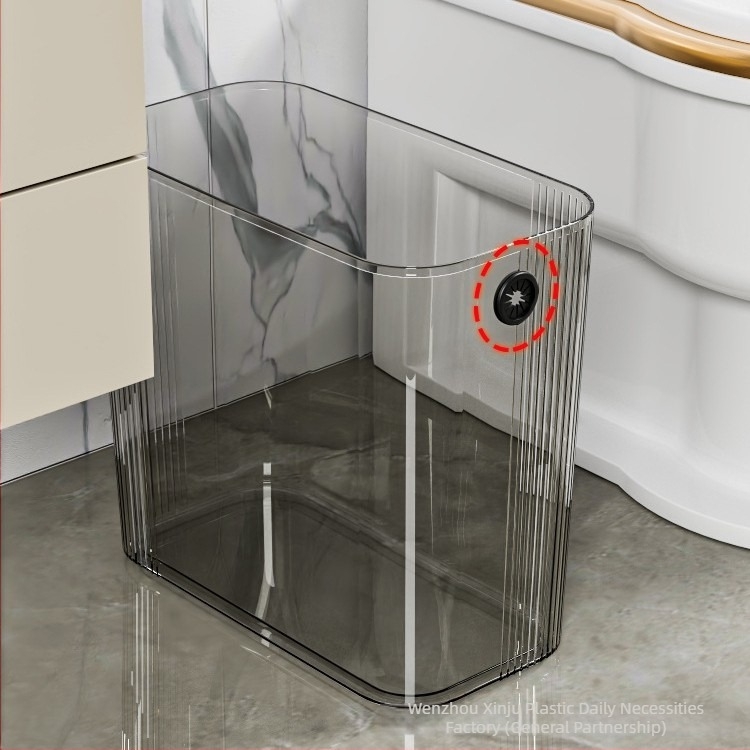 Coș de gunoi dreptunghiular fără capac pentru baie și bucătărie, design de lux, se potrivește în spații înguste, capacitate 12 L sau mai mult