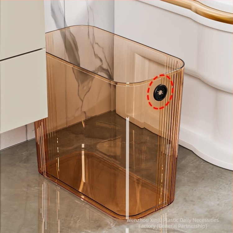 Coș de gunoi dreptunghiular fără capac pentru baie și bucătărie, design de lux, se potrivește în spații înguste, capacitate 12 L sau mai mult